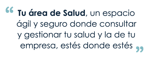 Texto en imagen "Tu área de salud, un espacio ágil y seguro"